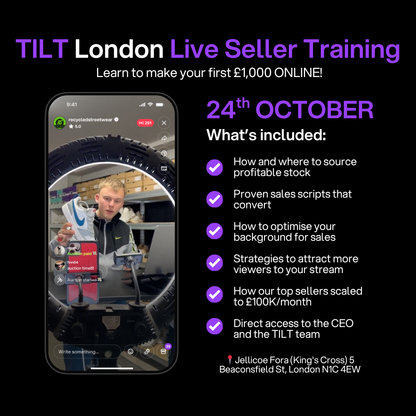24th October London - TILT Livestream Selling Mastery Training Event